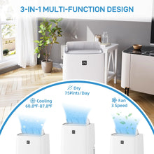 Load image into Gallery viewer, TROPOW 14000BTU Portable Air Conditioners Cool up to 750 Sq.ft, 4 in 1 Portable AC Unit with Remote Control/Dehumidifier/3 Speeds Fan/Sleep Mode