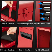 Load image into Gallery viewer, 2 - in - 1 Rolling Tool Chest, 5-Drawer Tool Storage Cabinet with Wheels, Adjustable Shelf, Tool Box Organizer for Garage Warehouse Workshop