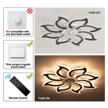 Load image into Gallery viewer, Garwarm Dimmable Ceiling Fan with Light and Remote Control, 27" Small Flush Mounted Ceiling Fan