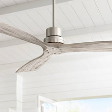 Load image into Gallery viewer, 52" Casa Vieja Delta - Wing DC Modern 3 Blade Indoor Ceiling Fan with Remote Control Brushed Nickel Gray Wood Damp Rated for Patio Exterior