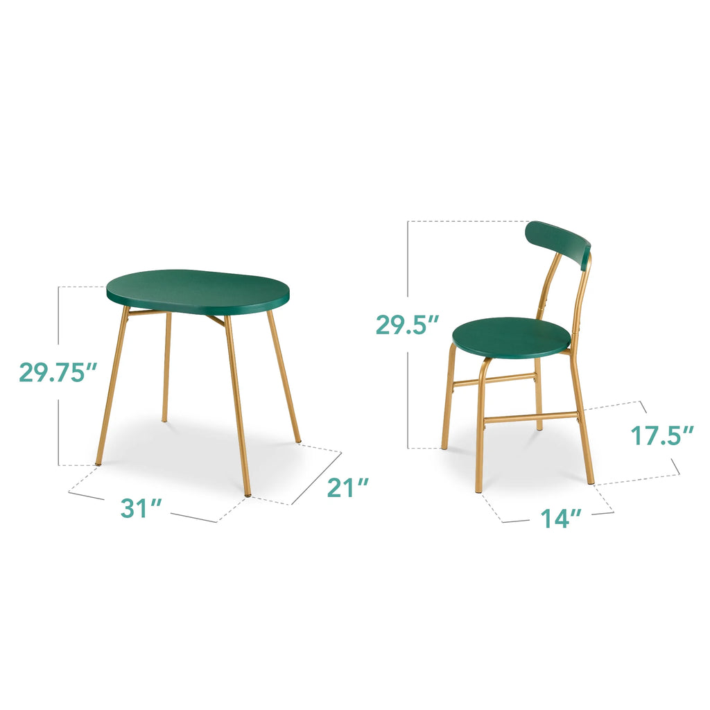 Best Choice Products 3 Piece Modern Oval Dining Table Set, Small Kitchen Dinette W/ 2 Chairs Black/Black
