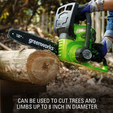 Load image into Gallery viewer, Greenworks 40V 12" Cordless Chainsaw with 2.0 Ah Battery &amp; Charger, 20262