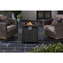 Load image into Gallery viewer, Home Decorators Collection Tucson 30 in. x 25.5 in. Square Steel Black Marble Tile Top LP GAS Fire Pit