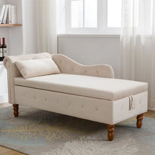 Load image into Gallery viewer, Storage Chaise Lounge, Upholstered Rolled Arm Chase Lounge with Nailhead Trim, Recliner Lounge Chair for Living Room Bedroom