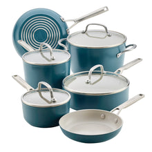 Load image into Gallery viewer, Kitchenaid Hard - Anodized 10 Pcs Ceramic Induction Cookware Set, Dishwasher Safe and Oven Safe to 500F, Agave Blue