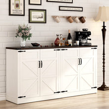 Load image into Gallery viewer, 71" Tall Farmhouse Kitchen Pantry Cabinet, 5 Layers Storage Cabinet with Adjustable Shelves, Farmhouse Pantry Cabinet with 4 Barn Doors