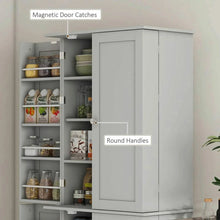 Load image into Gallery viewer, Spaco 17-Tier Kitchen Small Pantry Cabinet with 2 Doors and 6 Adjustable Shelves, Cabinet Pantry, Freestanding 5-Tier Shelving Pantries