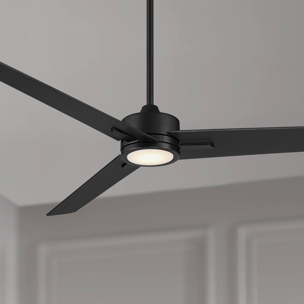 60" Casa Vieja Monte Largo Modern 3 Blade Indoor Ceiling Fan with Dimmable LED Light Remote Control Matte Black for Living Room Kitchen House