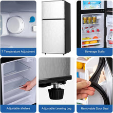 Load image into Gallery viewer, 3.5 Cu.ft Mini Fridge Freezer, 2 Door Small Refrigerator, 7 Level Adjustable Thermostat Freezer Fridge for Living Room, Kitchen and Apartment, Sivelr
