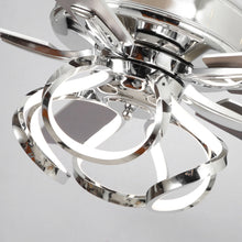 Load image into Gallery viewer, Parrot Uncle 52 - Inch Contemporary Chrome Ceiling Fan with Integrated LED Lights and Remote Control