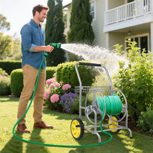 Load image into Gallery viewer, Garden Hose Reel Cart Holds 230FT of 5/8" Hose, Heavy - Duty Hose Cart with 2 Wheels &amp; Storage Basket, Portable Water Hose Organizer for Yard