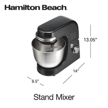 Load image into Gallery viewer, Hamilton Beach 4 Quart Stand Mixer for Kitchen, 7 Speeds, Tilt - Head, Dough Hook, Whisk &amp; Flat Beater, White