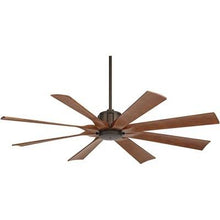 Load image into Gallery viewer, 60" Possini Euro Design Defender Industrial Rustic Indoor Outdoor Ceiling Fan with Remote Control Oil Rubbed Bronze Koa Damp Rated for Patio