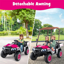Load image into Gallery viewer, 24V 4WD 2-Seater Kids Golf Cart with Sun Shade, Storage Trunk &amp; Remote Control, LED Lights, Electric Ride on Toy Car for Boys Girls Ages 3+