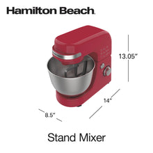 Load image into Gallery viewer, Hamilton Beach 4 Quart Stand Mixer for Kitchen, 7 Speeds, Tilt - Head, Dough Hook, Whisk &amp; Flat Beater, White
