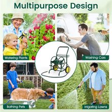 Load image into Gallery viewer, Garden Hose Reel Cart Holds 230FT of 5/8" Hose, Heavy - Duty Hose Cart with 2 Wheels &amp; Storage Basket, Portable Water Hose Organizer for Yard