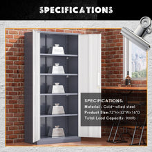 Load image into Gallery viewer, SOLAURA 71" Metal Garage Storage Cabinet with Locking Doors and Adjustable Shelves for Home, Office(Black)