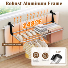 Load image into Gallery viewer, Tangkula Portable Clothes Drying Rack | Extendable Radiator Clothes Airer with Robust Aluminum Frame for Balcony Railings Windowsill