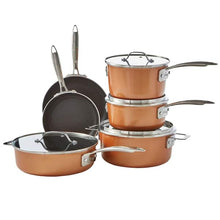 Load image into Gallery viewer, StackMaster 21-Piece Aluminum Cast Textured Ceramic Nonstick Cookware and Bakeware Set with Utensils