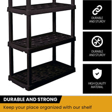 Load image into Gallery viewer, Hyper Tough Large 5-Tier Shelving Unit, W36 x D18 x H74" Interlocking Multipurpose Organizer, Black, Pack of 2