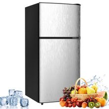 Load image into Gallery viewer, 3.5 Cu.ft Mini Fridge Freezer, 2 Door Small Refrigerator, 7 Level Adjustable Thermostat Freezer Fridge for Living Room, Kitchen and Apartment, Sivelr