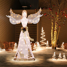 Load image into Gallery viewer, Tangkula 5 FT Lighted Christmas Angel, Outdoor Pre - lit 3D Glittered Angel with 100 Warm White Lights