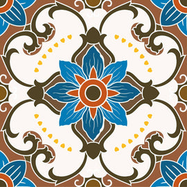 Poromoro Spanish Portuguese Azulejo Style Peel and Stick Backsplash Tile Stickers Set of 16 Pcs (5.9, 54)