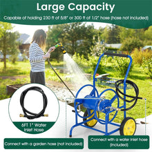 Load image into Gallery viewer, Garden Hose Reel Cart Holds 230FT of 5/8" Hose, Heavy - Duty Hose Cart with 2 Wheels &amp; Storage Basket, Portable Water Hose Organizer for Yard