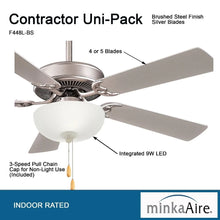 Load image into Gallery viewer, Minka Aire Fans - Contractor II Uni - Pack - 5 Blade Ceiling Fan with Light Kit - 18