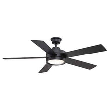 Load image into Gallery viewer, Baxtan 56 in. Smart Indoor Matte Black Ceiling Fan with Adjustable White LED with Remote Included Powered by Hubspace