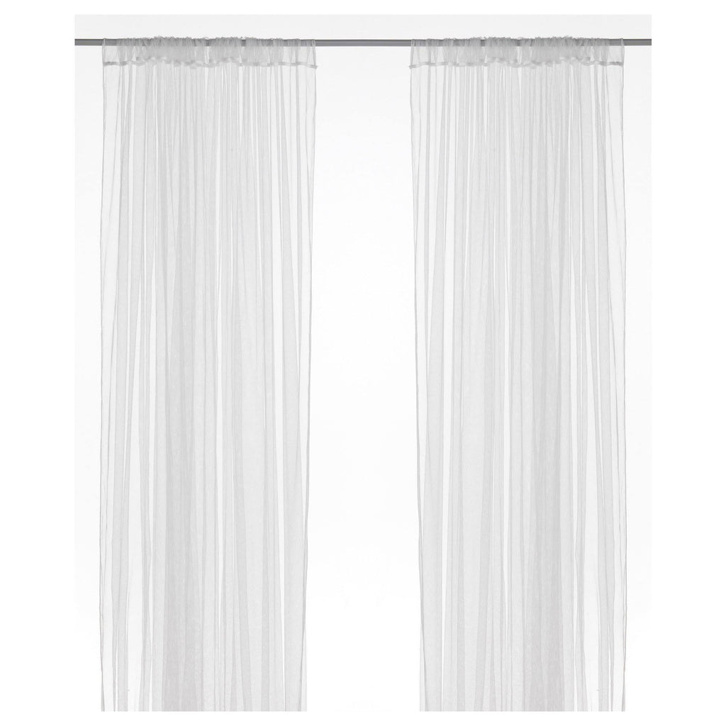 Ikea Lill Curtains Sheer Net White 2 Panels 110" x 98" Canopy Room Divider Voile