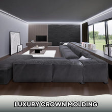 Load image into Gallery viewer, 7-Piece Crown Molding with LED Duct Kit, 55.12 ft Waterproof Channel for Ambient Home Accent Lighting and LED Strip Installation