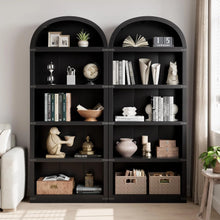 Load image into Gallery viewer, Bookcase 5 Shelf Arched Bookshelf 71.65in Tall Bookcase Farmhouse Display Storage Rack Wooden Bookshelves for Home Office, Living Room(White)