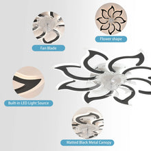 Load image into Gallery viewer, Garwarm Dimmable Ceiling Fan with Light and Remote Control, 27" Small Flush Mounted Ceiling Fan
