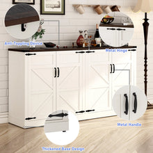 Load image into Gallery viewer, 71" Tall Farmhouse Kitchen Pantry Cabinet, 5 Layers Storage Cabinet with Adjustable Shelves, Farmhouse Pantry Cabinet with 4 Barn Doors