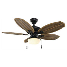 Load image into Gallery viewer, Hampton Bay Palm Beach III 48 in. LED Indoor/Outdoor Natural Iron Ceiling Fan with Light Kit