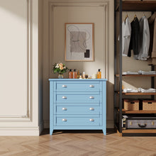 Load image into Gallery viewer, 6 Drawer Dresser, Light Blue Elegant Chest of Drawers, Large Cabinet with Storage, Rustic Wood Chest of Drawers for Bedroom, Living Room, Hallway