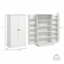 Load image into Gallery viewer, Spaco 17-Tier Kitchen Small Pantry Cabinet with 2 Doors and 6 Adjustable Shelves, Cabinet Pantry, Freestanding 5-Tier Shelving Pantries