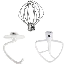 Load image into Gallery viewer, Stand Mixer Attachments 3-Piece Kit - REPLACE for Kitchen Aid Accessories K45ww Wire Whip K45dh Dough Hook K45b Coated Flat at MechanicSurplus.com