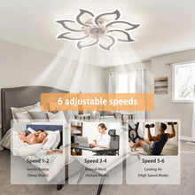 Load image into Gallery viewer, Garwarm Dimmable Ceiling Fan with Light and Remote Control, 27" Small Flush Mounted Ceiling Fan