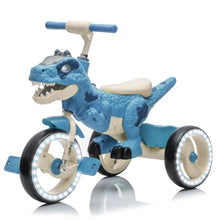 Load image into Gallery viewer, Xuanlur Kids Ride on Dinosaur Tricycle, Toddlers Kid Trike with Wide Flash Wheels, Anti - Slip Pedals, Rear Basket, Music &amp; LED Lights, Toddler Bike