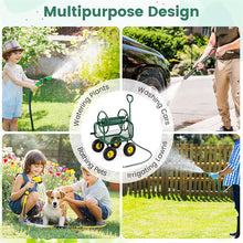Load image into Gallery viewer, Portable Garden Hose Reel Cart Holds 300FT of 5/8" Large Capacity, Heavy - Duty Metal Hose Cart with 4 Wheels &amp; Storage Basket for Lawn Yard