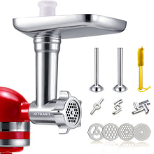 Load image into Gallery viewer, Metal Food Grinder Attachments for KitchenAid Stand Mixers, Meat Grinder, Sausage Stuffer Includes Two Sausage Stuffer Tubes