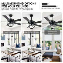 Load image into Gallery viewer, Parrot Uncle 52 - Inch Contemporary Chrome Ceiling Fan with Integrated LED Lights and Remote Control