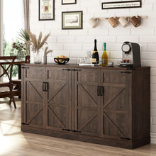 Load image into Gallery viewer, 71" Tall Farmhouse Kitchen Pantry Cabinet, 5 Layers Storage Cabinet with Adjustable Shelves, Farmhouse Pantry Cabinet with 4 Barn Doors