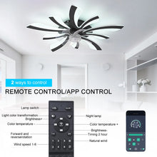 Load image into Gallery viewer, Garwarm Dimmable Ceiling Fan with Light and Remote Control, 27" Small Flush Mounted Ceiling Fan