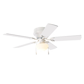 Mainstays Hugger Indoor Ceiling Fan with Light Kit 5 - Blades Reverse Airflow - White - 52 in