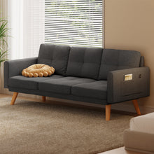 Load image into Gallery viewer, Bedroom Furniture Set Includes Queen Bed Frame, 4 Drawer Dresser Set of 2 &amp; 3 Seat Futon Sofa Modern Storage Solution for Stylish Home Decor