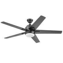 Load image into Gallery viewer, Harbor Breeze Flanagan II 52 - in Matte Black Color - Changing Indoor Ceiling Fan with Light and Remote (5 - Blade)