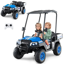 Load image into Gallery viewer, 24V 4WD 2-Seater Kids Golf Cart with Sun Shade, Storage Trunk &amp; Remote Control, LED Lights, Electric Ride on Toy Car for Boys Girls Ages 3+